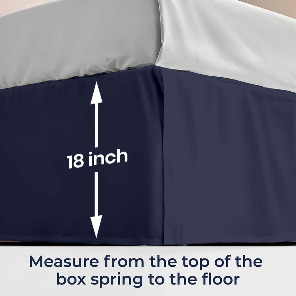 Pleated Split‑Corner Microfiber Queen Bed Skirt