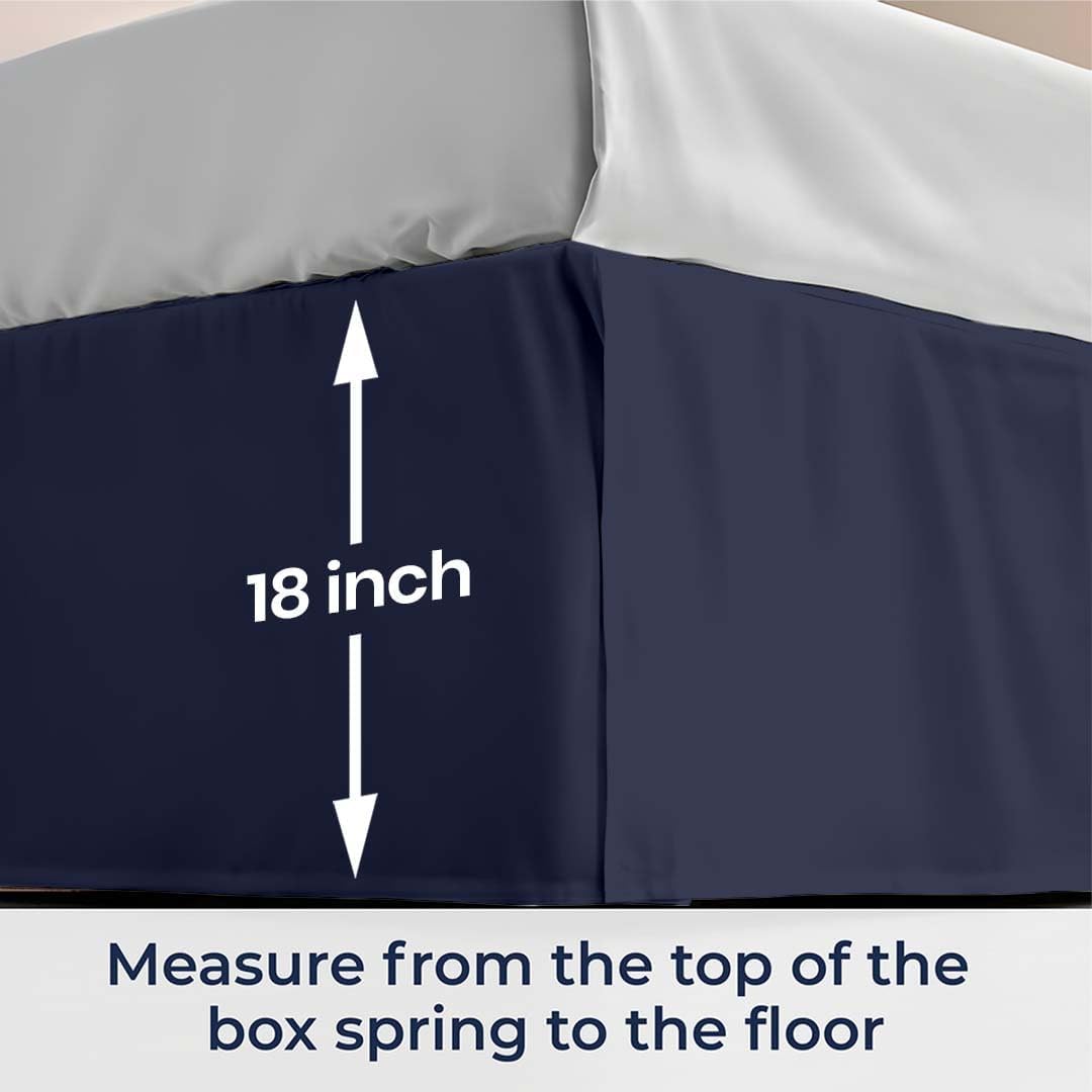 Pleated Split‑Corner Microfiber Queen Bed Skirt