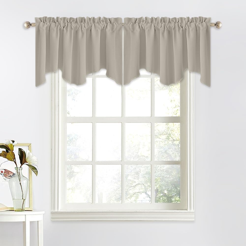 Natural Kitchen Blackout Window Valance Panels