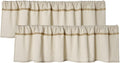 Cotton Linen Lace‑Trim Window Valance 2‑Pack