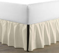 Ivory Split‑Corner Ruffled Queen Bed Skirt