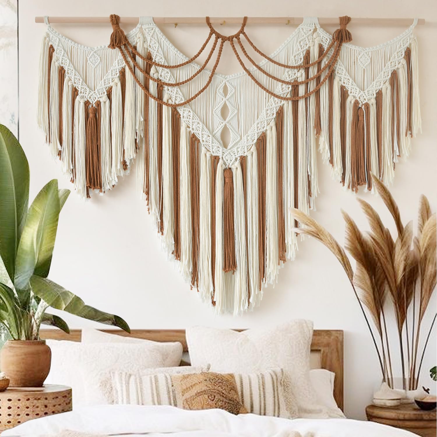 Handwoven Geometric Macrame Wall Hanging Decor