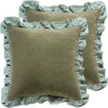 Vintage Linen Green Pillow Covers Set