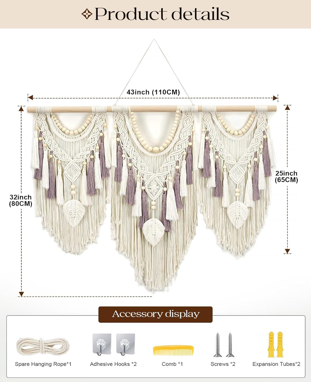Leaf Boho Macrame Wall Hanging Tapestry