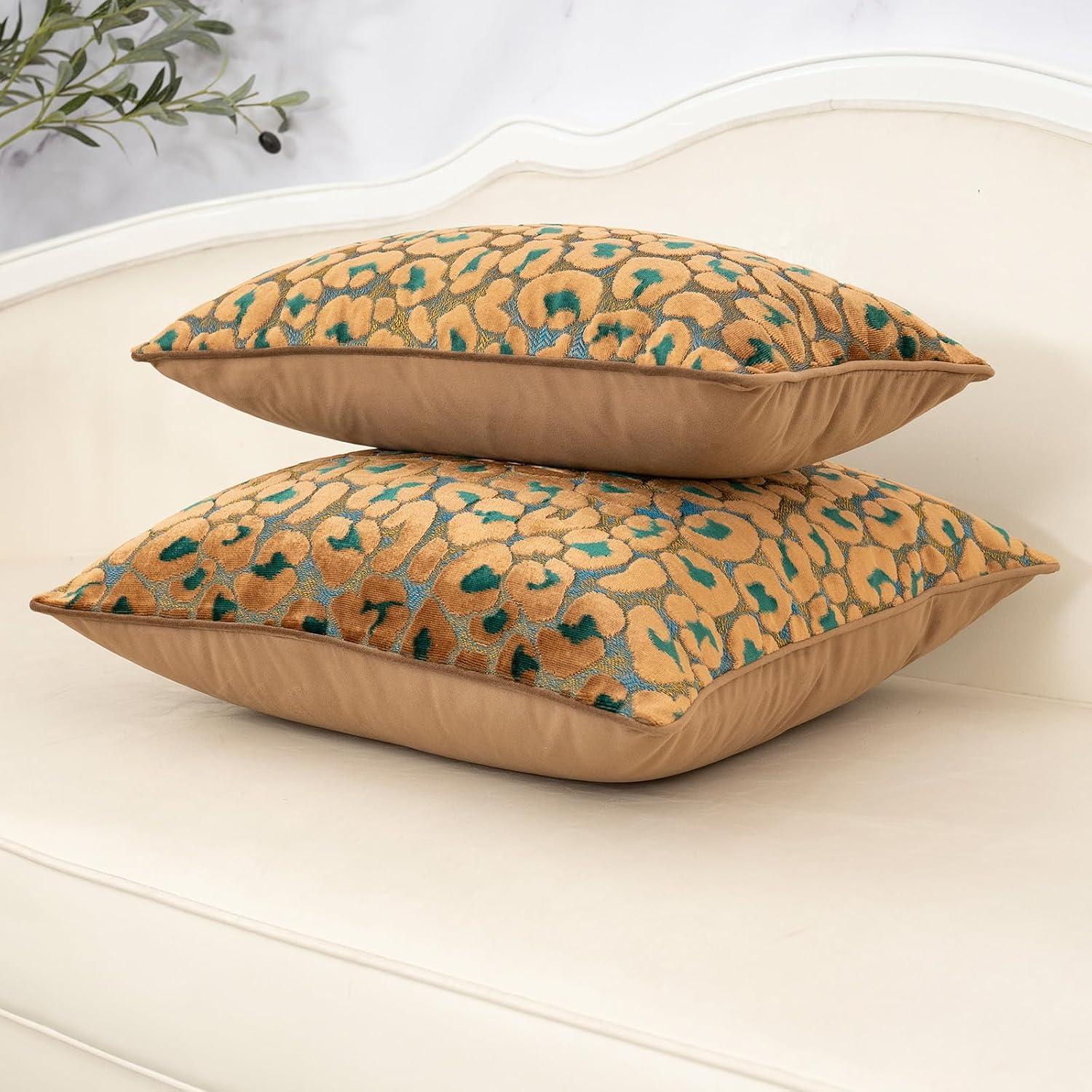 Floral Cut‑Velvet Square Decorative Pillow Cover