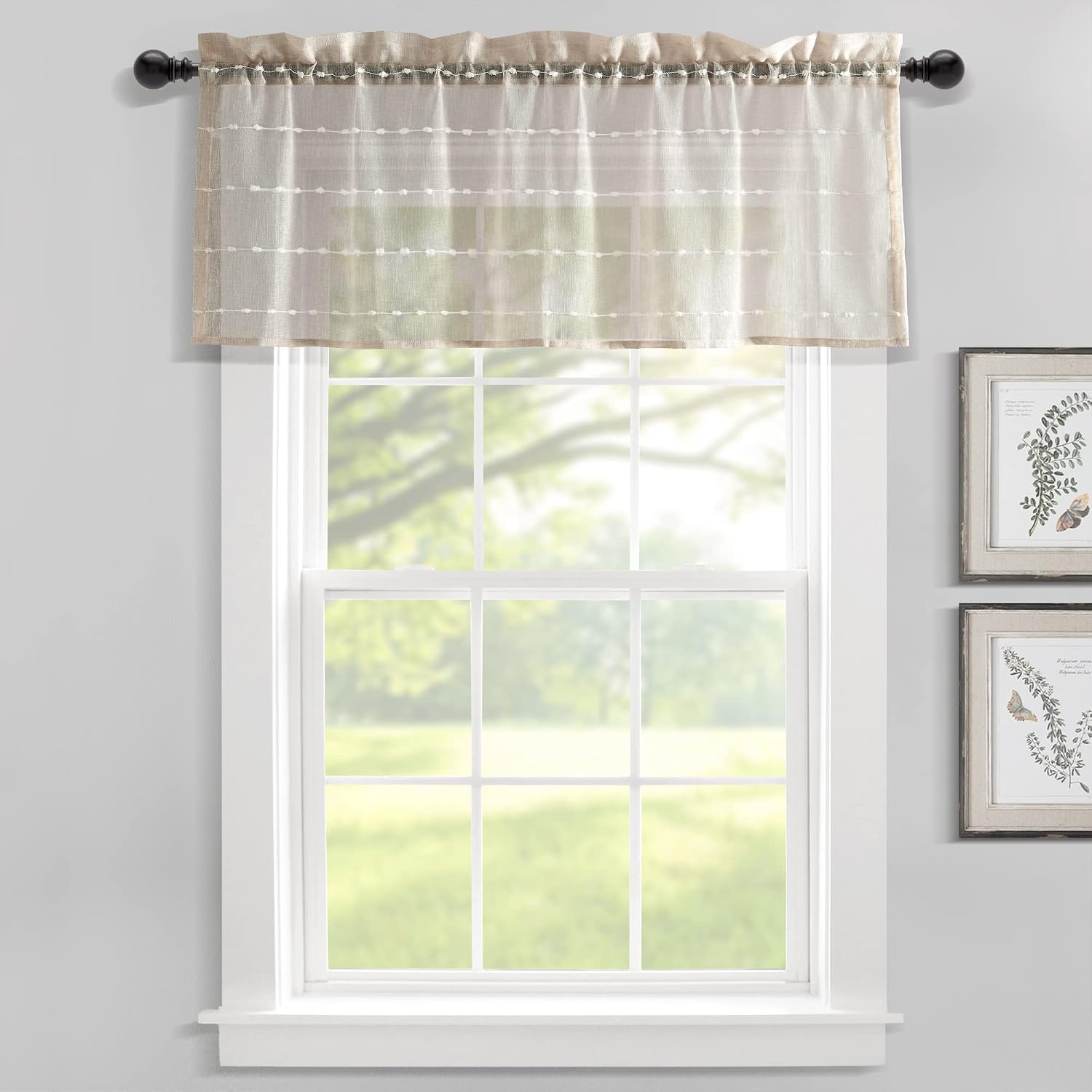 Farmhouse Textured Sheer Window Valance