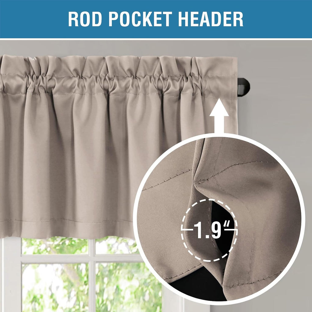 Thermal Blackout Farmhouse Window Valance Panels