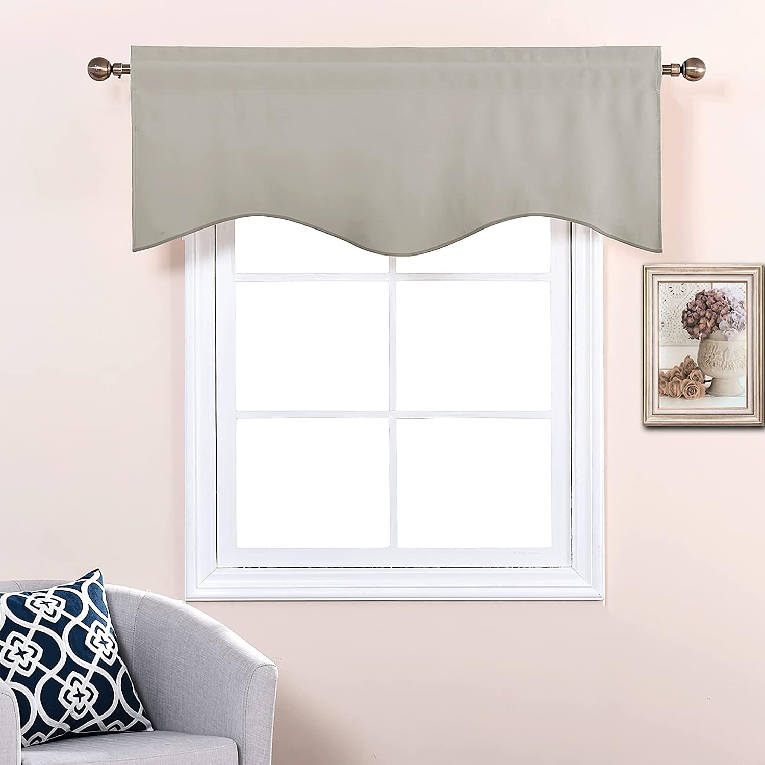 Natural Kitchen Blackout Window Valance Panels