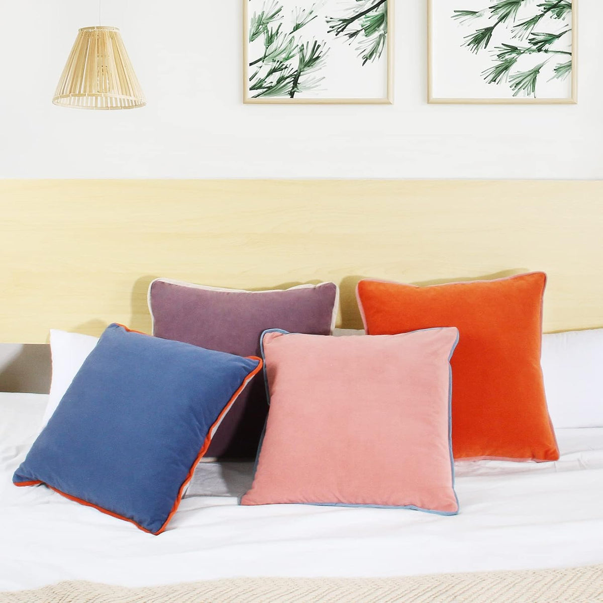 Double‑Colored Velvet Throw Pillow Covers 4‑Pack
