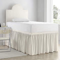 Ivory Twin XL Dorm Long Drop Bed Skirt