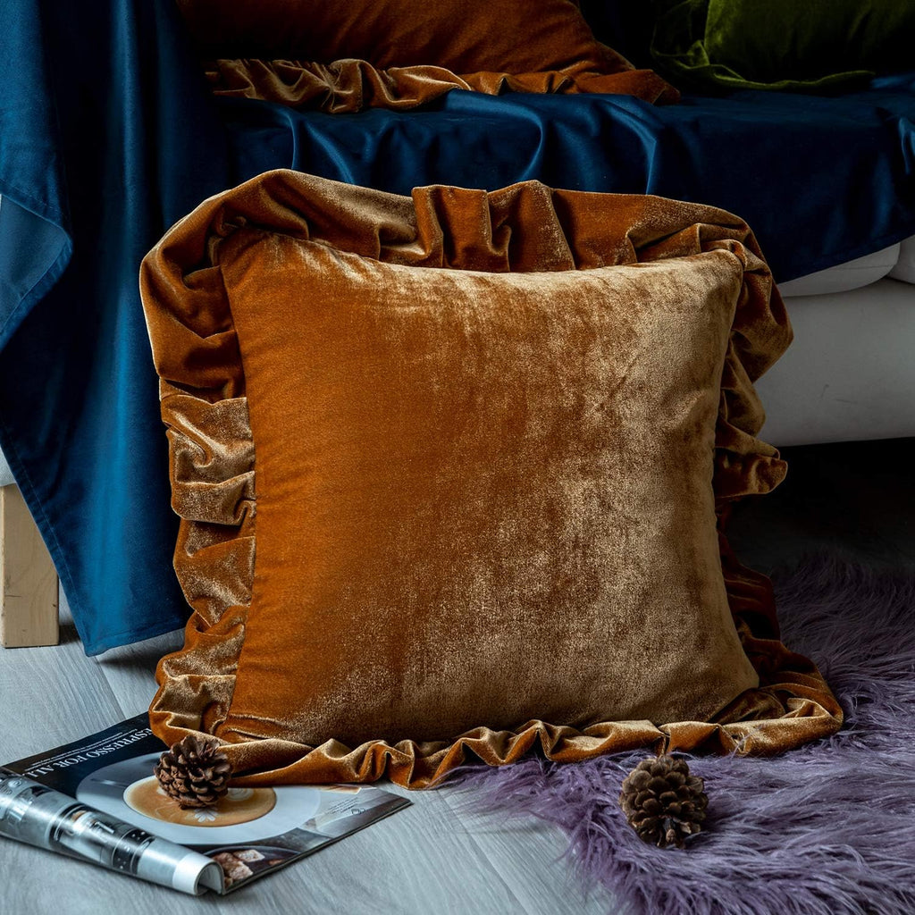 Luxury Velvet Solid Square Pillow Covers