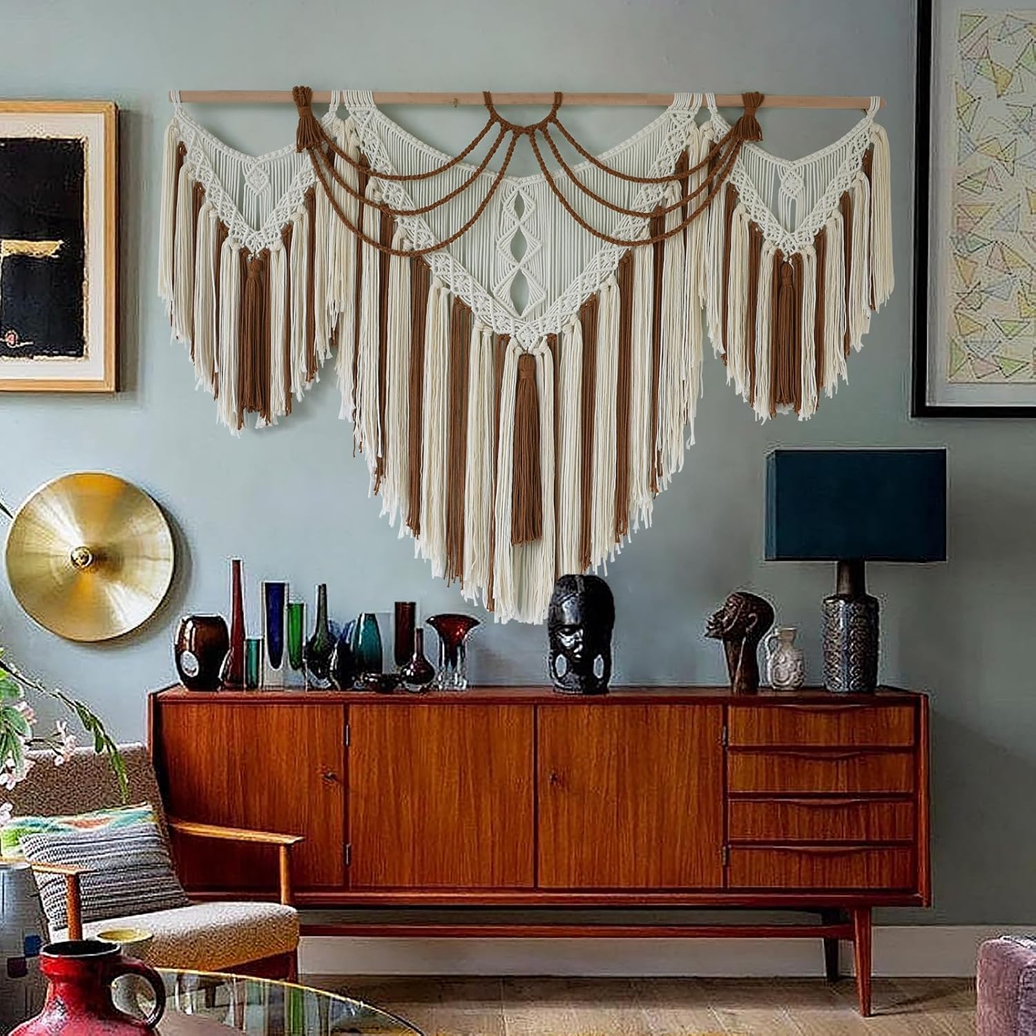 Handwoven Geometric Macrame Wall Hanging Decor
