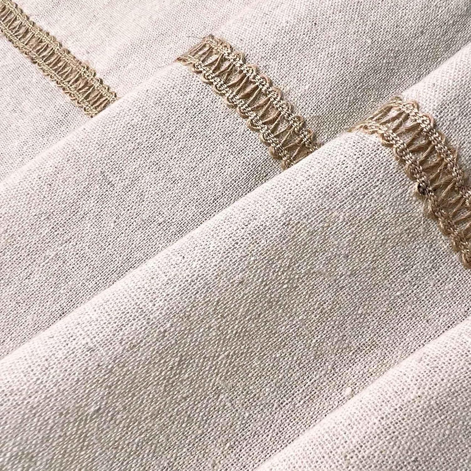 Cotton Linen Lace‑Trim Window Valance 2‑Pack