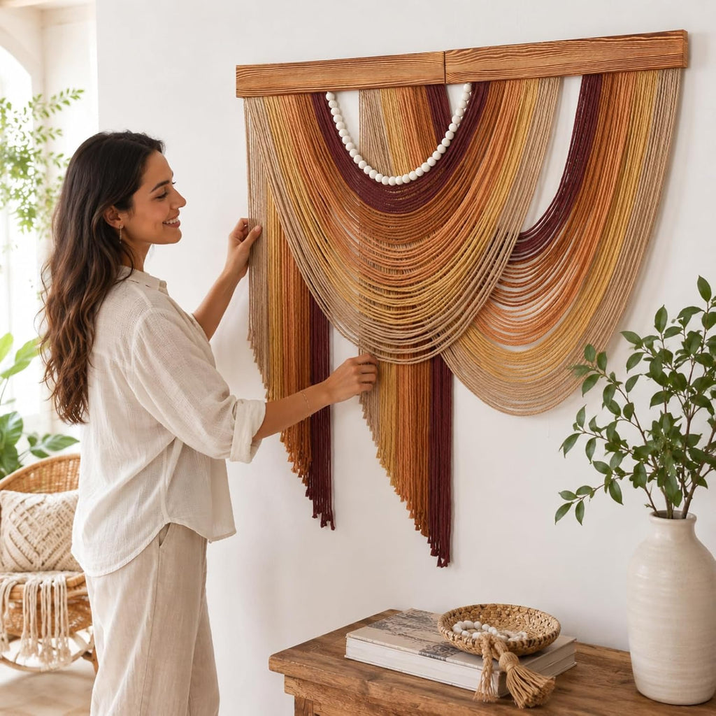 Large Boho Macrame Wall Hanging Decor