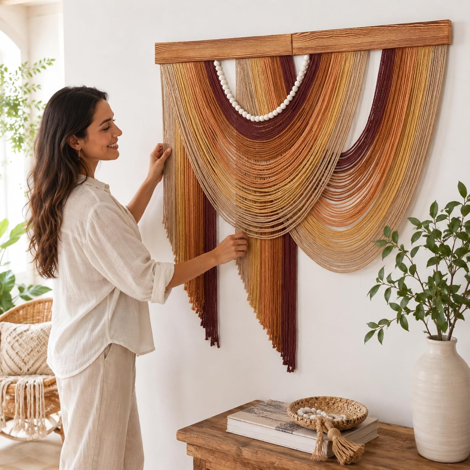 Large Boho Macrame Wall Hanging Decor