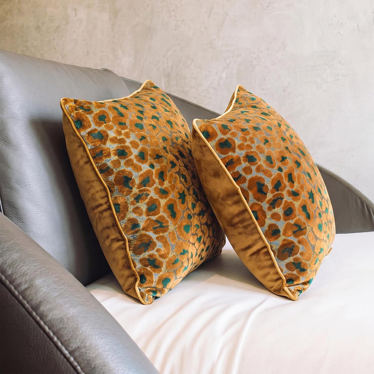Velvet Floral Decorative Pillow Covers 2‑Pack