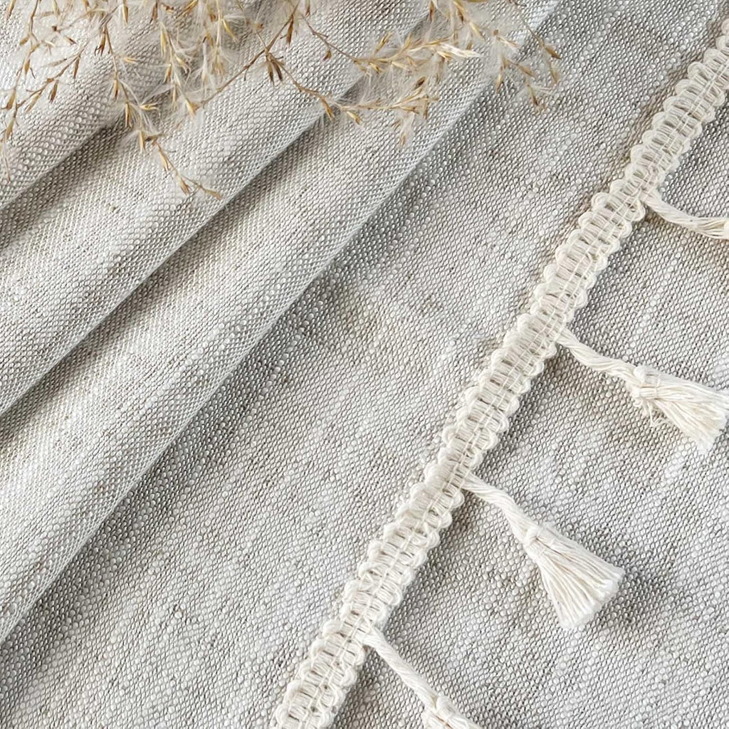 Boho Tassel Linen Window Valance 2‑Pack