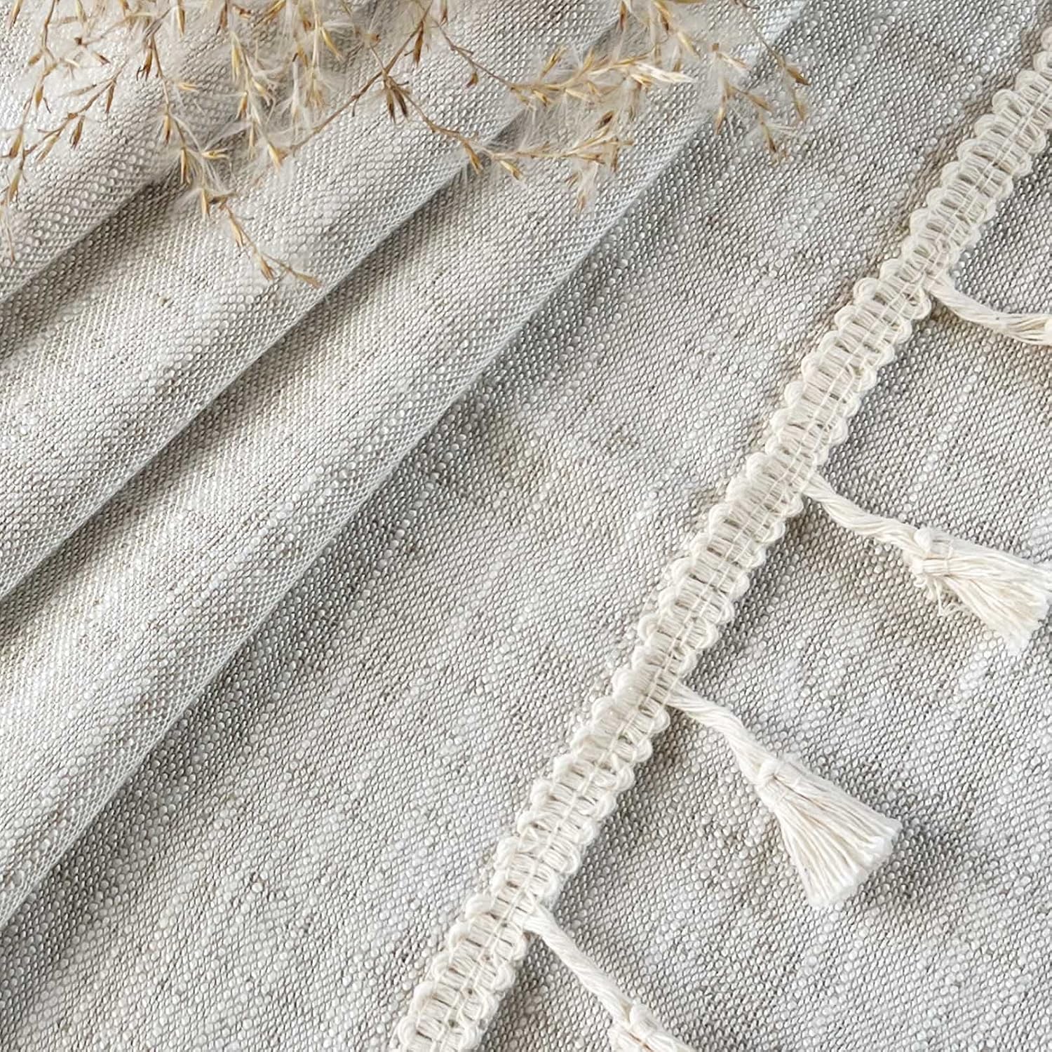 Boho Tassel Linen Window Valance 2‑Pack