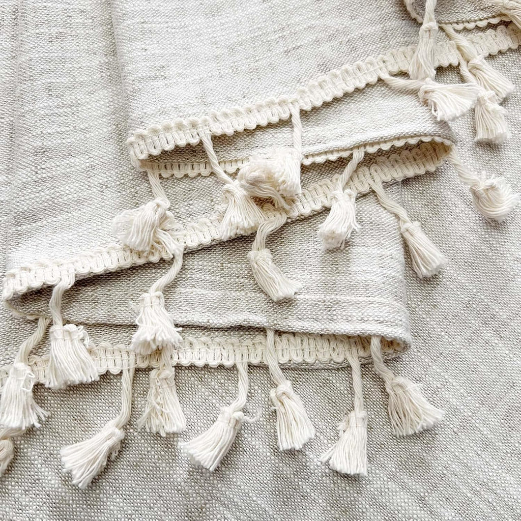 Boho Tassel Linen Window Valance 2‑Pack