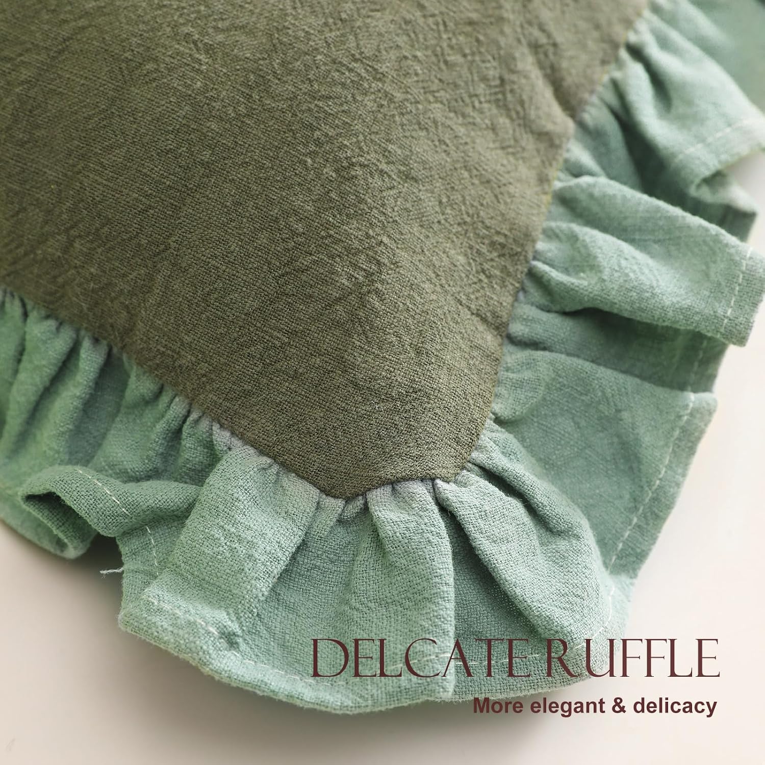 Vintage Linen Green Pillow Covers Set