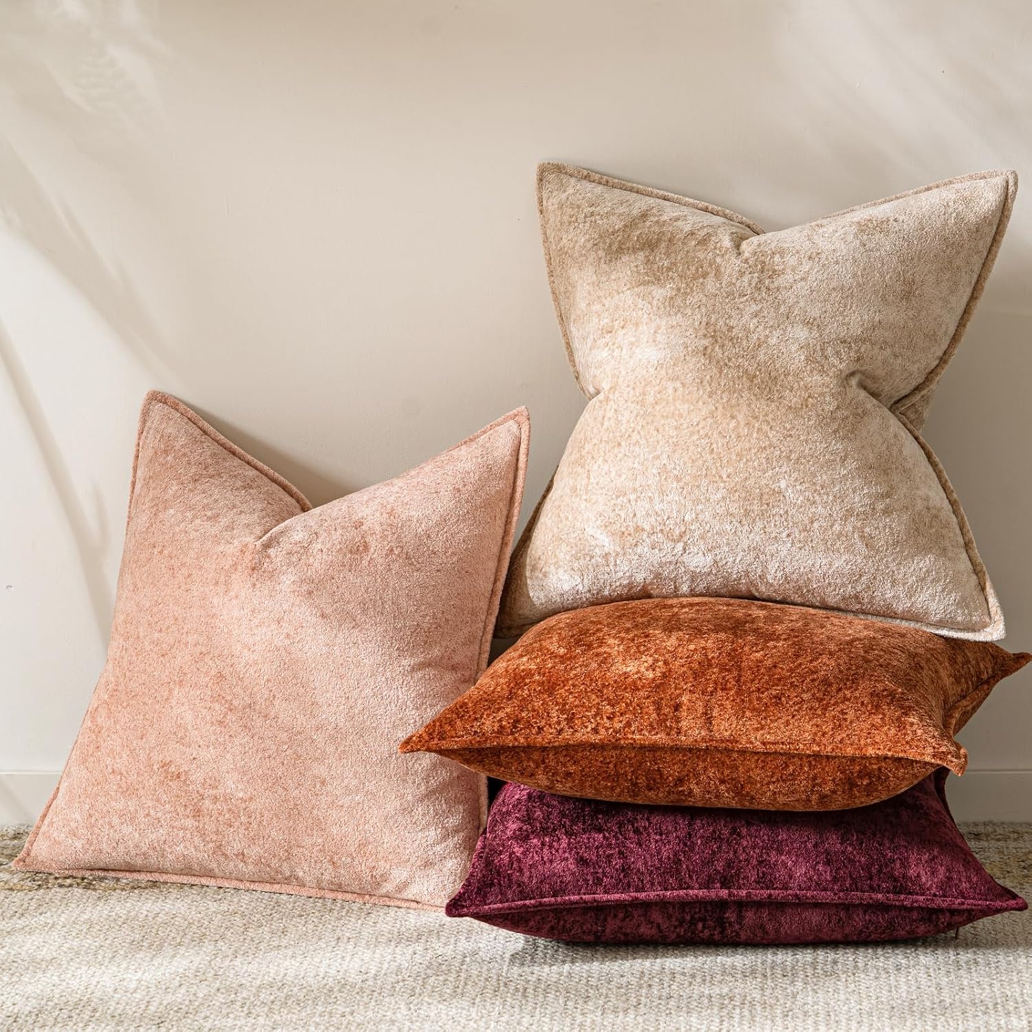 Velvet 3D Flower Decorative Pillow Covers
