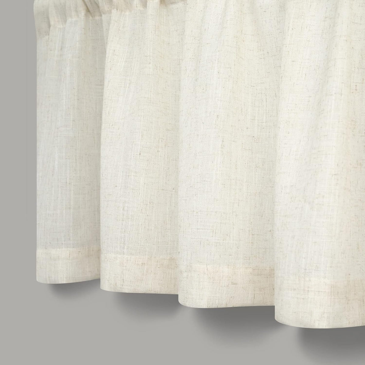 Boho Linen Semi‑Sheer Window Valance Curtain