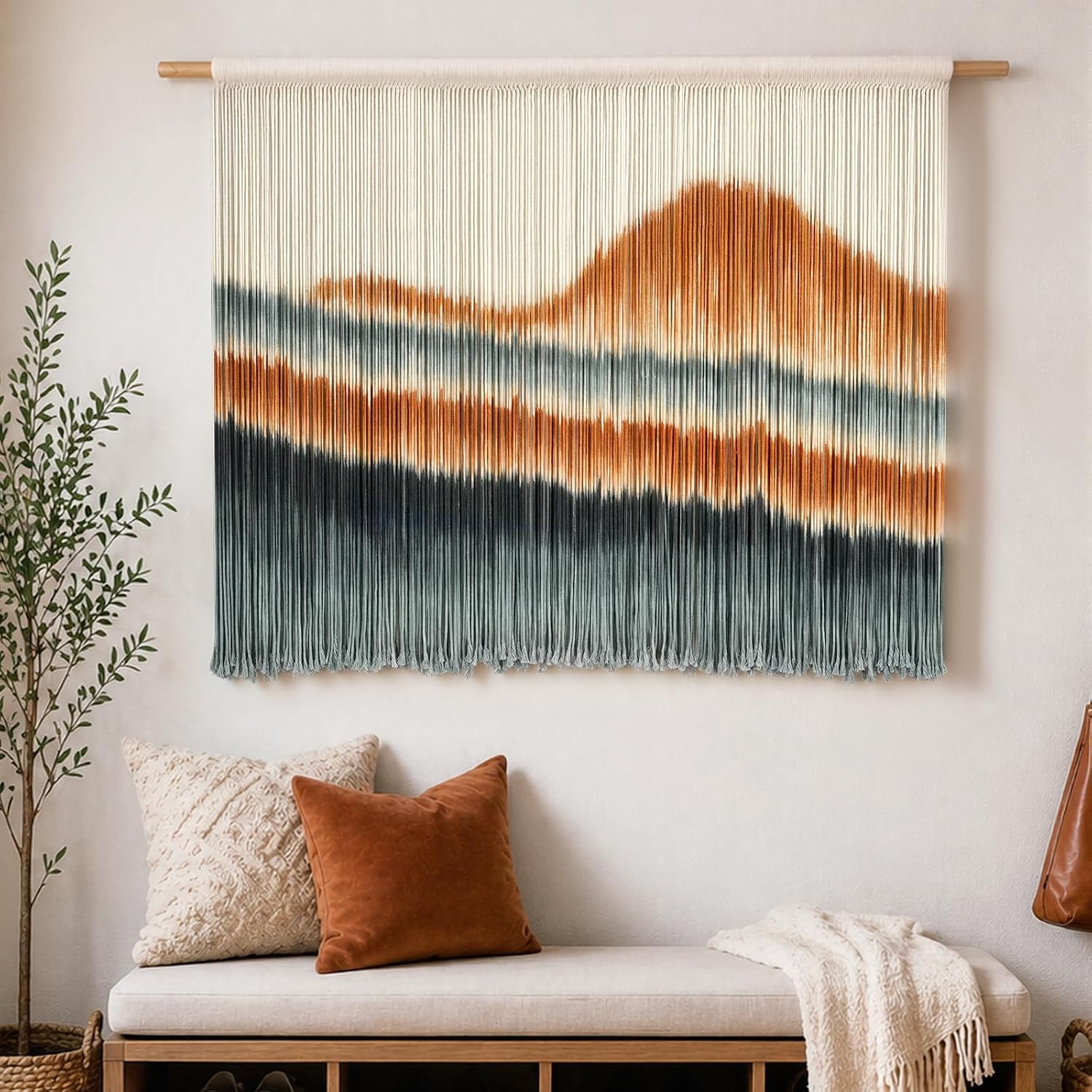 Dip‑Dyed Boho Macrame Wall Hanging Decor