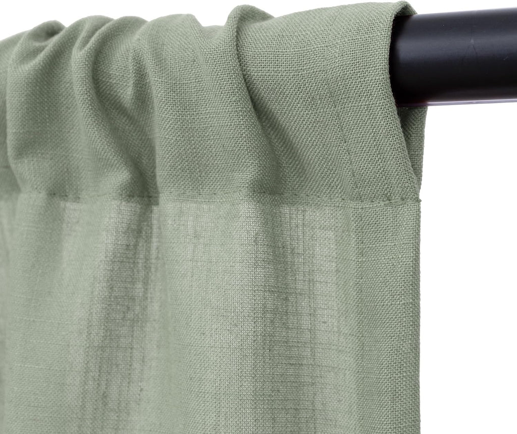 Boho Linen Sage Green Window Valance