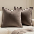 Dark Coffee Velvet Decorative Pillow Covers