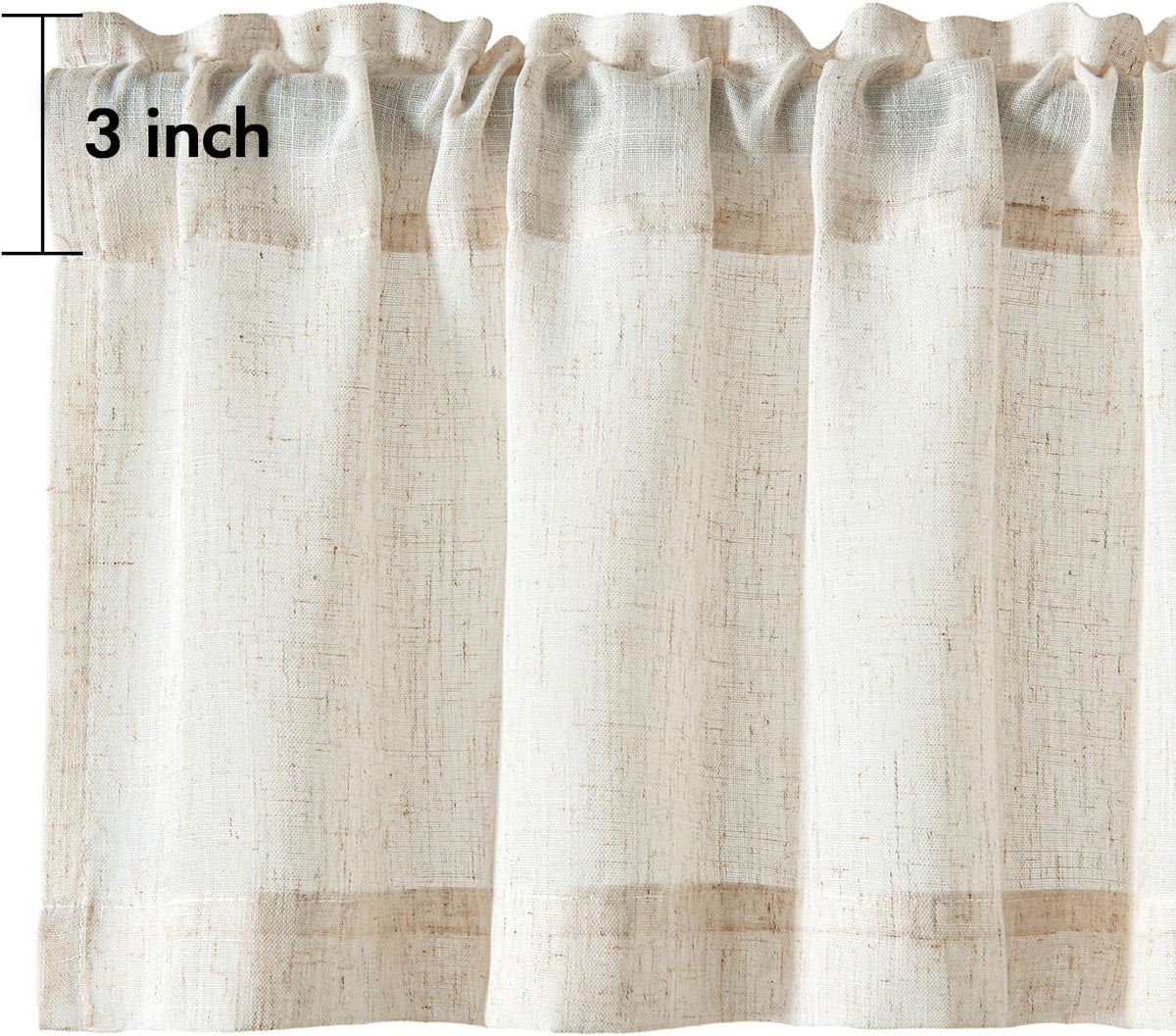Linen Semi‑Sheer Farmhouse Window Valance Panels