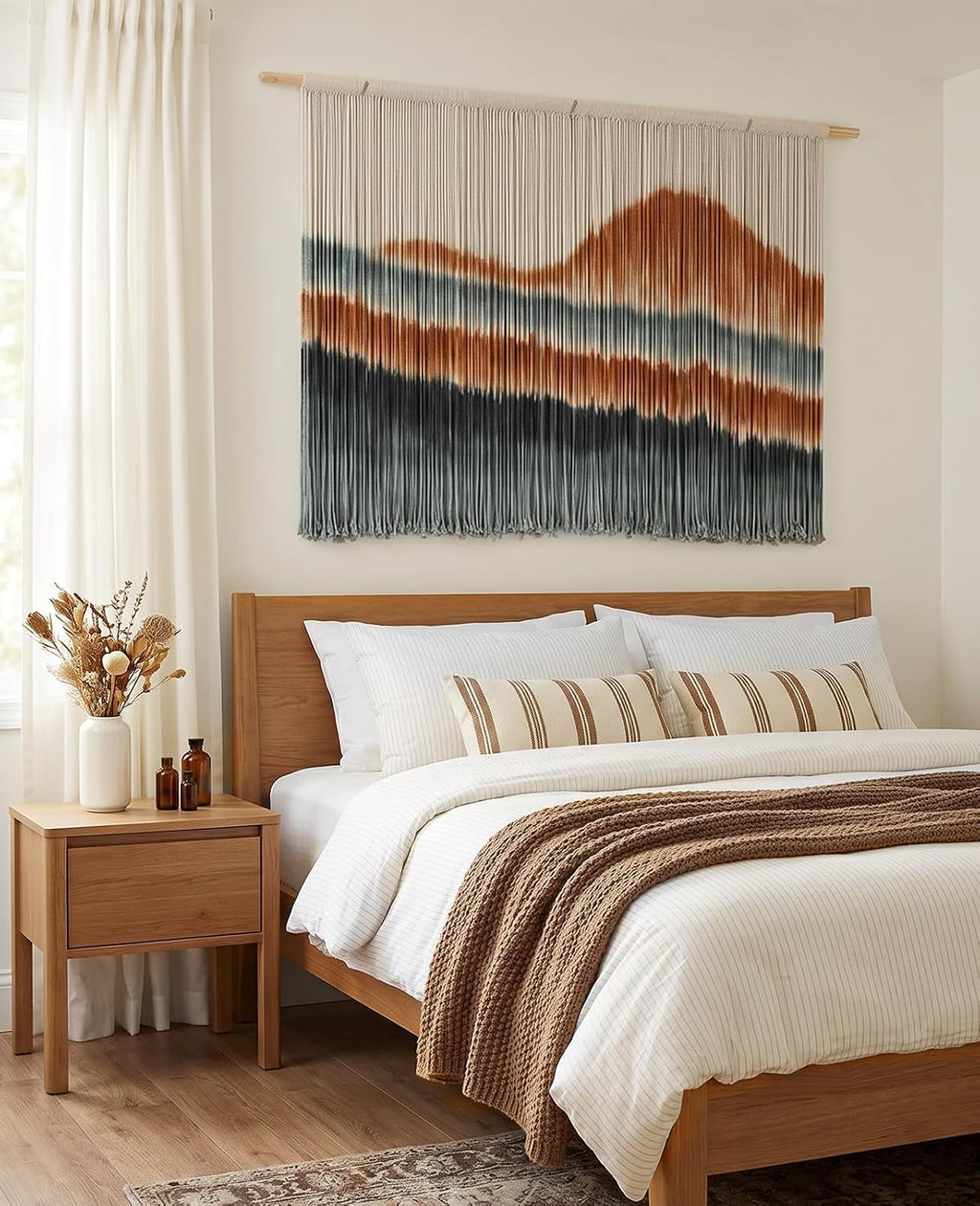 Dip‑Dyed Boho Macrame Wall Hanging Decor