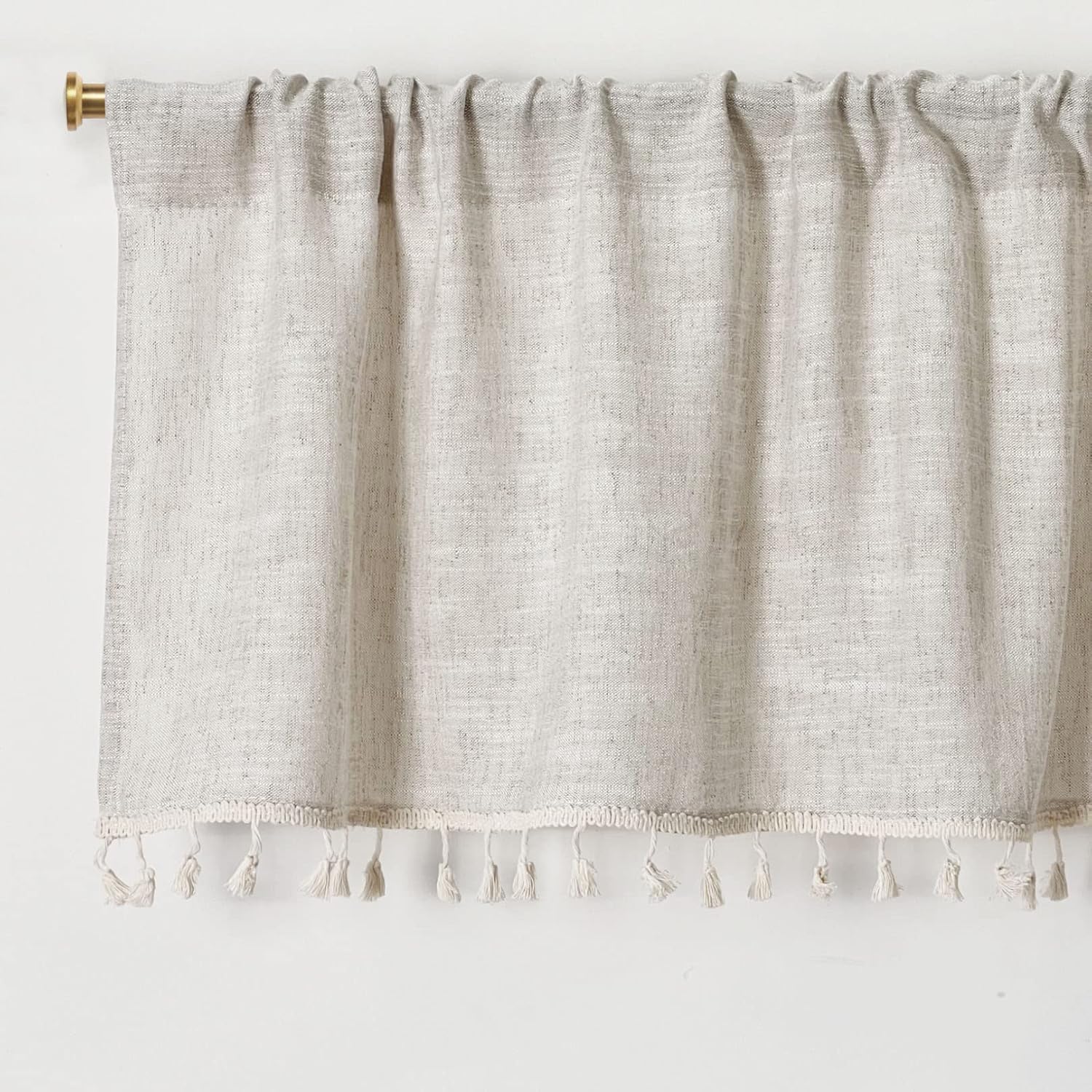 Boho Tassel Linen Window Valance 2‑Pack