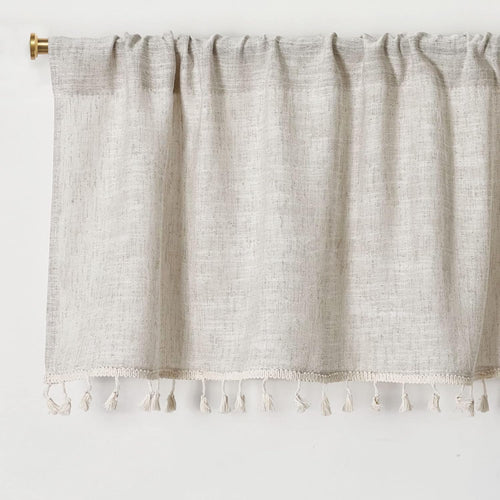 Boho Tassel Linen Window Valance 2‑Pack