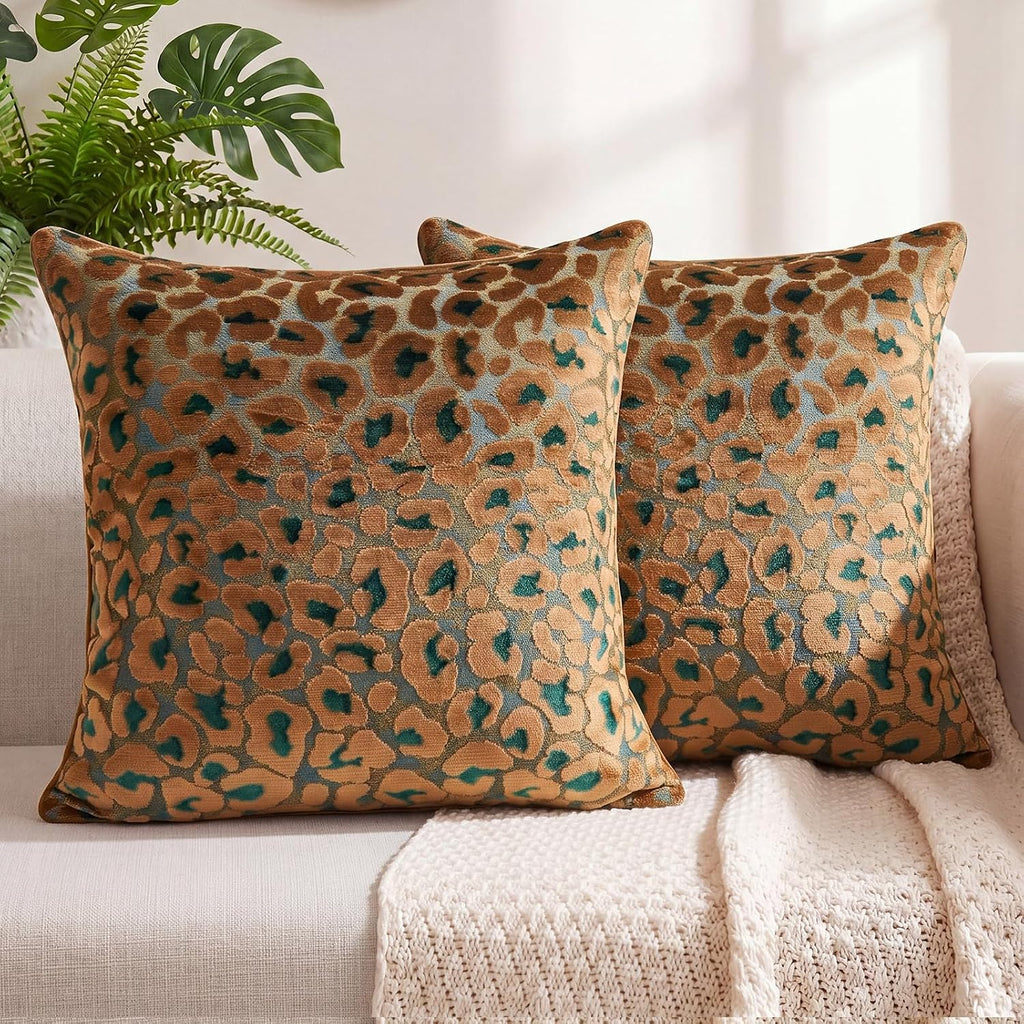 Velvet Floral Decorative Pillow Covers 2‑Pack