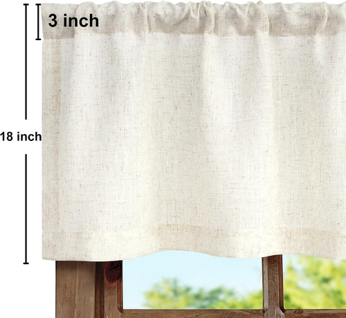 Boho Linen Semi‑Sheer Window Valance Curtain