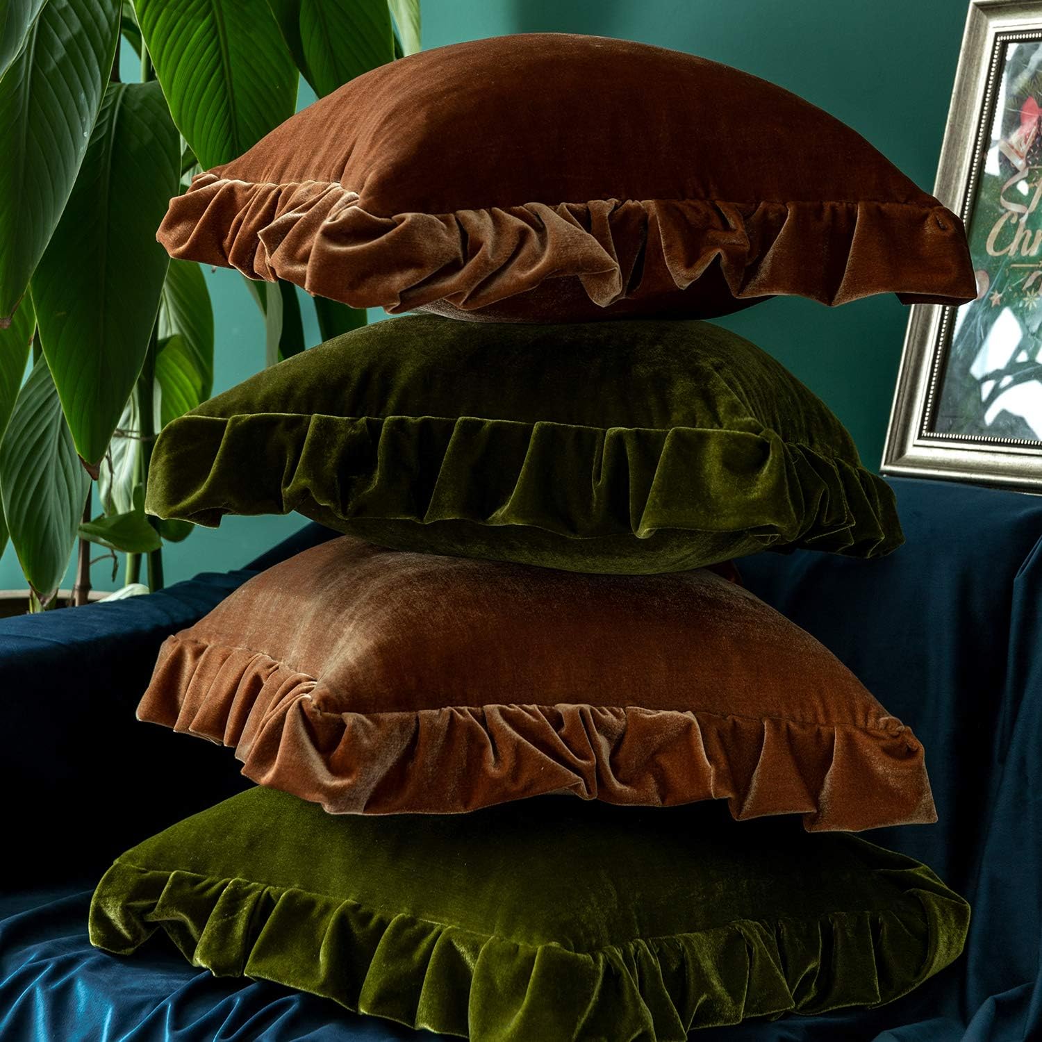 Luxury Velvet Solid Square Pillow Covers