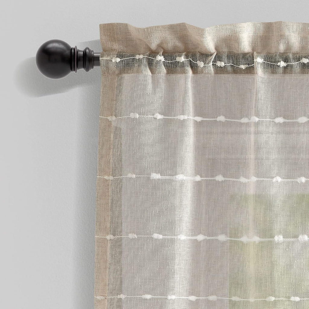 Farmhouse Textured Sheer Window Valance