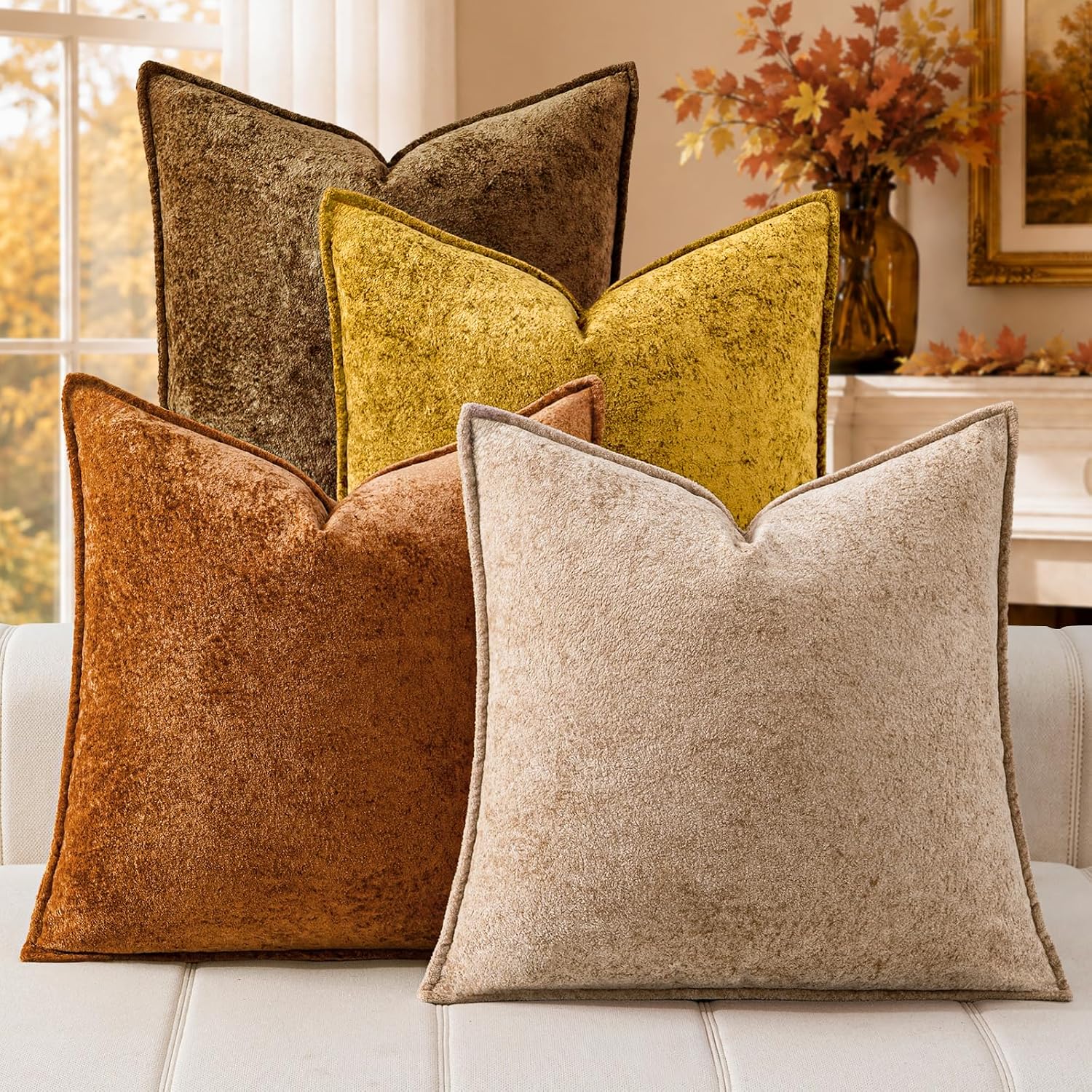 Velvet 3D Flower Decorative Pillow Covers