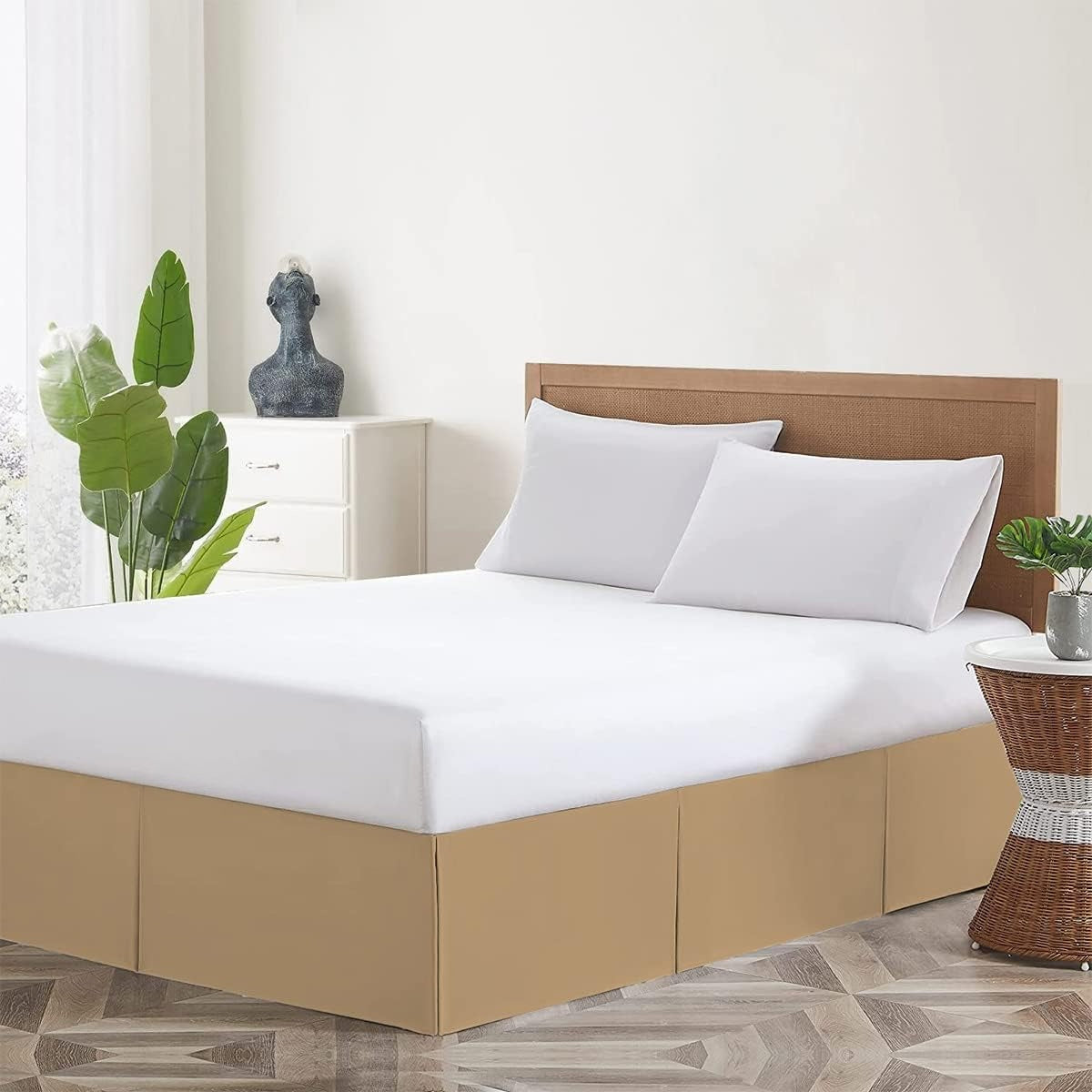 Split‑Corner Box Pleated Microfiber Bed Skirt